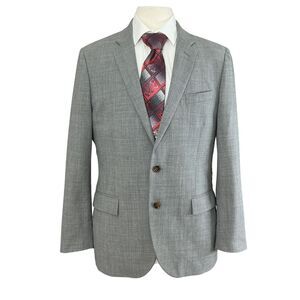 J Crew Thompson Blazer 42R Gray Wool Sharkskin Sport Coat Jacket Voyager Mens